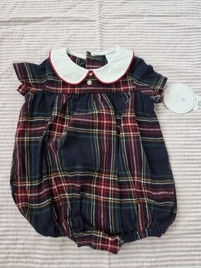 NWT Edgehill Collection Plaid Bubble Romper | 6M